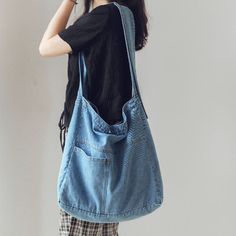 Casual Womens Denim Handbags Canvas Satchels School Color: Black,Blue Material: Cotton Blend Size: 37*13*35cm Note:  1.Due to the difference between different monitors, the picture may not reflect the actual color of the item.  Payment :  1). We accept all kinds of payments Contact us Your satisfaction is our first goal. For all messages, we will respond within 24 hours except international public holidays. Thanks for shopping with us Bag Jeans, Lightweight Handbags, Vintage Tote Bag, Denim Crossbody, Denim Handbags, Denim Tote Bags, Handbags Casual, Denim Tote, Crossbody Tote Bag