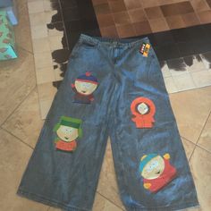 Her Universe South Park Collection Cotton Denim Wide Leg Jeans Sold Out Size 18 Brand New Waist Apprx 42 Fits True South Park Pajama Pants, Cool Pants, Patchwork Pants, Denim Wide Leg, Her Universe, Wide Leg Denim, Fit Inspo, South Park, Dream Wardrobe