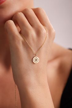 ♡ C O M P A S S . N E C K L A C E ♡ Discover the elegance of our dainty compass necklace, meticulously crafted from sterling silver and available in gold, silver, and rose gold finishes. This versatile piece is the ideal gift for graduations, symbolizing new beginnings, or for travelers, embodying the spirit of adventure. Its delicate design also makes it a heartfelt gesture for girlfriends, signifying guidance and love on life's journey. You can personalize the back of this pendant with initial Compass Design Necklace Gift, Compass Jewelry, Travel Necklace, Compass Pendant, Jewelry Travel, Compass Necklace, Gift Girlfriend, Pretty Jewelry, Delicate Design