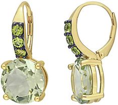 Peridot Earrings, Peridot Green, Peridot Stone, Leverback Earrings, Peridot Gemstone, Green Quartz, Yellow Gold Earring, Green Amethyst, Amethyst Stone