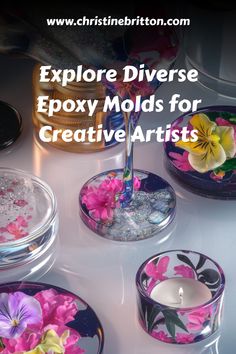 Explore diverse epoxy molds with vibrant floral designs. Epoxy Resin Ornaments, Epoxy Crafts To Sell, Diy Resin Mold Release, Small Epoxy Resin Projects, Resin Molds Ideas, Diy Resin Crafts Ideas, Unique Resin Ideas, Resin Art Molds, Coloring Resin