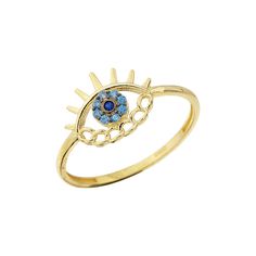 "Ward off bad vibes and Monday blues by adding this gem into your life. A ring for anyone who needs a little extra something to get through the day, or just wants a little extra something. Evil Eye Ring/ 14K Real Gold Evil Eye Ring/ Protection Ring/Minimalist Evil Eye Ring/Blue Stone Evil Eye Ring/ Rings For Women/Birthday Gift Made to Order *Gold KT: 14K Solid Gold *Gold Color: Available in Yellow, Rose or White Gold .Gemstone : Cz Sapphire and Blue Topaz *Average Weight: 0.95 gram RING SIZE; 4