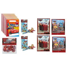 disney pixars cars birthday party favors and candy wrappers, 8ct each