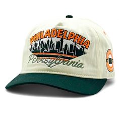 Philadelphia Snapback - The Lindros - Shells Vintage Hat Co. Merch Inspiration, Vintage Philadelphia, Vintage Hats, Abstract Portrait, Font Design, Papua New Guinea, Hats Vintage, Trinidad And Tobago, Uganda