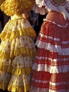 size: 24x18in Photographic Print: Colorful Flamenco Dresses at Feria de Abril, Sevilla, Spain by Merrill Images : Travel Fitted White Dress For Festival, Festival Dresses With Attached Cancan, Multicolor Ruffled Festival Dress, Multicolor Ruffled Dresses For Festival, Spanish Outfits, Flamenco Dresses, Spanish Clothing, Spain Print, Spanish Dress