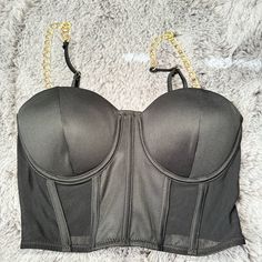 Dolls Kill Bustier Top; Size S; Excellent Condition; Never Worn Party Camisole Corset With Removable Bra Pads, Party Cami Bra, Fitted Cami Bra For Party, Black Corset With Spaghetti Straps And Removable Bra Pads, Fitted Cami Bra For Parties, Party Cami Bra With Built-in Support, Party Crop Top With Boned Bodice And Underwire, Underwire Crop Top With Adjustable Straps For Night Out, Party Tops With Spaghetti Straps And Removable Bra Pads