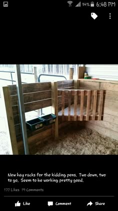 a wooden bunk bed sitting on top of a floor