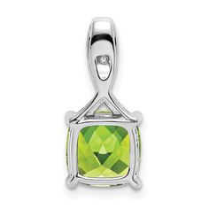 14k White Gold Cushion Peridot and Diamond PendantPeridot the August birthstone is a symbol of protection during the night, the green stone has been popular for long time.Pure gold (fine gold) is softer than pure silver but harder than tin. Its beauty and luster are unmatched by any alloyed gold. The extreme malleability, ductility, and softness of pure gold make it practically useless for jewelry applications. Alloying elements (other metals) are added to gold to increase the toughness and hard Green Peridot Birthstone Gemstones, Green Peridot Gemstones As Birthstones, Peridot Gemstones For Anniversary - May Birthstone, Green Birthstone Fine Jewelry Gemstones, Fine Jewelry In Green Peridot, Fine Jewelry Lime Green Gemstone, Peridot Gemstones For Anniversary, May Birthstone, Green Peridot Fine Jewelry, Green Peridot Gemstones For Gifts