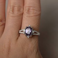 This is a gorgeous handmade creation. Its beauty is its simplicity & Elegance. The 6*8 mm cushion cut faceted lab alexandrite is crafted in solid sterling silver and with rhodium plated. All item is sent in a beautiful gift box If you have any idea of design your ring,pls contact me directly. You can realize more lovely stuff clicking the link https://www.etsy.com/shop/knightjewelry?refshopsection_shophome_leftnav Please leave the correct address and you phone number for delivering successfu Fine Jewelry Cushion Cut Promise Ring, Elegant Asscher Cut Birthstone Ring, Elegant Cushion Cut Promise Jewelry, Silver Halo Ring With Asscher Cut, Elegant Silver Asscher Cut Birthstone Ring, Sterling Silver Cushion Cut Halo Ring Fine Jewelry, Sterling Silver Cushion Cut Halo Ring, Promise Jewelry With Square Cut Center Stone, Elegant Promise Ring With Square Cut