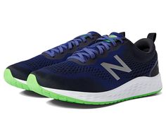 New Balance Fresh Foam Arishi v3 - Men's Running Shoes : Blue/White : The New Balance Fresh Foam Arishi v3 running shoes utilize a breathable mesh upper that allows for lasting comfort while you exercise. Predecessor: Arishi v1. Support Type: Neutral. Cushioning: High energizing cushioning. Surface: Road. Differential: 8mm. Traditional lace-up closure. Cushioned tongue and collar for added ankle support. Soft and breathable textile linings. Features a NB Response 1.0 performance insert for added New Balance Mesh Running Sneakers, Green Athleisure Running Shoes With Air Cushioning, Breathable Mesh Running Shoes With Round Toe, Green Cushioned Running Shoes For Jogging, New Balance Breathable Sneakers For Jogging, New Balance Athleisure Sneakers For Marathon, New Balance Marathon Sneakers, Green Athleisure Synthetic Running Shoes, Green Synthetic Athleisure Running Shoes