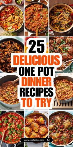 25 delicious one pot dinner recipes that are easy to make and can be made in less than 20 minutes