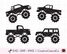 monster truck off road truck silhouette svg-CreativeCatandco Truck Silhouette, Monster Truck Svg, Retro Truck, Printable Sticker Sheets, Off Road Truck, Blue Truck, Pick Up Truck, Silhouette Clip Art, Kids Car