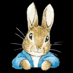 a drawing of a rabbit sitting on the ground