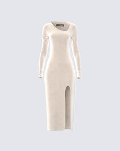 Velvet Midi Dress For Date Night, Winter Velvet Midi Dress, Chic Winter Velvet Midi Dress, Beige Midi Bodycon Dress For Evening, Cream Fitted Maxi Dress For Night Out, Fitted Cream Maxi Dress For Night Out, Elegant White Longline Dresses, Elegant Longline Bodycon Midi Dress, Beige Bodycon Midi Dress For Evening