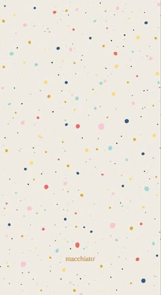 a white background with multicolored dots on it