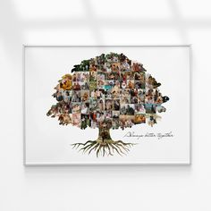 a family tree with many pictures in it