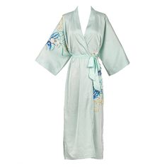 The mulberry silk kimono print robe is, soft color, soft and comfortable, and silky skin-friendly, the combination of pure mulberry silk material and exquisite digital inkjet printing is more elegant and luxurious.● Sexy V-neck, showing the soft line of the neck and modifying the face.● The loose three-quarter sleeves are comfortable and easy for the wrist to move freely.● The waist tie design breaks mediocrity, improves the waistline, and shows the perfect proportion.● Inner ties design, Inner Elegant Spring Kimono For Sleep, Elegant Wrap Robe For Relaxation, Silk Kimono For Spring Loungewear, Spring Silk Kimono For Loungewear, Silk Wrap Robe For Sleep, Summer Silk Robe For Sleep, Spring Silk Wrap Robe, Elegant Summer Robe For Relaxation, Silk Wrap Kimono For Loungewear