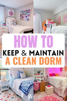 how to clean a dorm room Clean Dorm Room, Easy Ways To Clean Your Room, Dorm Cleaning, My Dorm Room, Room Cleaning, Going To College, Clean Room