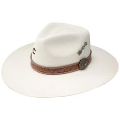 PRICES MAY VARY. Turn heads in the White sands Charlie 1 Horse hat! Pinchfront crown Leather tooled hatband with turquoise detailed concho Fire branded "C" logo on crown Sizes S, M, L, XL. Turn heads in the White sands Charlie 1 Horse hat! Women’s Cowboy Hats, Charlie Horse Hats, Charlie 1 Horse Hat, Charlie Horse, Cowboy Hat Design, Horse White, Ladies Hat, Cowgirl Hat, C Logo