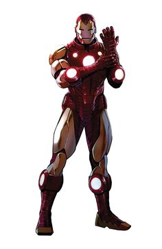 an iron man standing in front of a white background