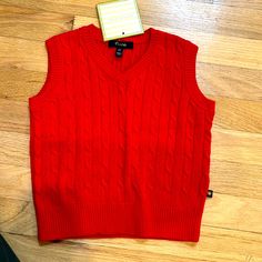 3t , Nwt Knit Boys Vest 100% Cotton, Machine Wash Red Knit Sweater Vest For Fall, Casual Red Sweater Vest For Winter, Red Cotton Casual Sweater Vest, Casual Red Cotton Sweater Vest, Red Cotton Sweater Vest For Fall, Red Cotton Cable Knit Sweater, Red Cable Knit Cotton Sweater, Red Winter Top For School, Red Knitted Casual Tops