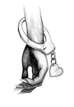 a drawing of a hand holding a heart with the words, all that is when we free ourselves from attachments