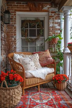 Spring Porch Decor Ideas - Elevate Your Outdoor Space - Puqqu Cottage Porch, Country Porch, Porch And Balcony, Small Porches