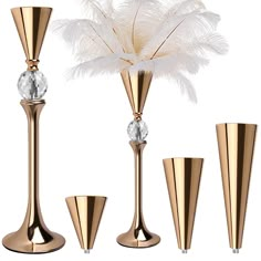 PRICES MAY VARY. Elegant Design and Sparkling Crystal Beads: The unique tall trumpet design makes vases for centerpieces absolutely elegantly and beautiful, add color to your event, home and impress your guests. Besides, compared to other gold vases without crystal beads, the gold vase design with a beautiful crystal Ball that add extra sparkles to make your weddings, parties or home more gorgeous and appealing. DIMENSION: Total Height 15.7"/40cm, Base Diameter 4.72"/12cm, Top Plate Diameter 3.3 Gold Flower Vase, Vases For Centerpieces, Decorations Wedding Reception, Feather Centerpieces, Wedding Reception Table Decorations, Table Decorations Wedding, Gold Centerpieces, Gold Vase, Dinner Event