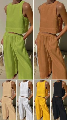 Order $99 Get $12off! New Trendy Hot Chic Comfy Cotton Linen Daily Set. Summer Beach Plain Tops, Sleeveless Two-piece Set Tops For Summer, Spring Two-piece Sleeveless Tops, Sleeveless Two-piece Summer Tops, Summer Sleeveless Two-piece Top, Sleeveless Two-piece Sets For Summer, Sleeveless Two-piece Summer Set, Sleeveless Summer Matching Set Tops, Sleeveless Summer Tops Matching Set