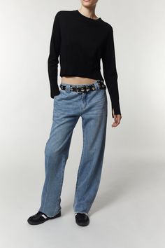 Nessa Denim Pant, Medium Wash Modern Medium Wash Bottoms With Belt Loops, Modern Cotton Jeans For Fall, Loosely Fitted Hip Jeans For Everyday Fall Wear, Fall Jeans With Loosely Fitted Hips For Everyday, Modern Medium Wash Pants For Spring, Medium Wash Wide Leg Tencel Jeans, Modern Medium Wash Cotton Pants, Modern Light Wash Bottoms With Five Pockets, Modern Light Wash Mid-rise Bottoms