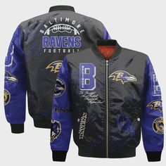 The Baltimore Ravens National Football League Pattern Bomber Jacket V13 is the ultimate game-day attire for passionate fans. Made with Autumn Games, Boston Marathon Bombers, Baltimore Ravens Superbowl, Carlton Football Club, Ravens Logo, Detroit Lions Logo, Baltimore Ravens Hoodie, Ravens Fan, Nfl Baltimore Ravens