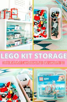 the lego kit storage is organized and ready to be used