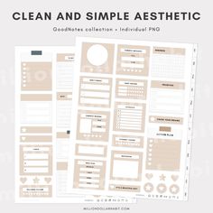 the clean and simple aesthetic planner stickers