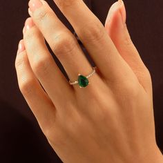 Introducing our 14k Solid Gold Pear Cut Emerald Ring, a symbol of love, prosperity, and new beginnings. Meticulously handcrafted with a mesmerizing pear-cut emerald set in solid 14k gold, this ring exudes timeless charm and sophistication. Ring Details ❥ Gold KT: 14k 18k 10k Solid Gold ❥ Gold Color Options; Yellow Gold, White Gold, Rose Gold ❥ Band Width: 1.53 mm ❥ Top Width: 7.68x10.12 mm ❥ Thickness: 1.27 mm ❥ Main Gemstone: AAA Grade Lab-Grown Emerald ❥ Side Gemstone: AAA Grade White Cubic Zi Gold Teardrop Emerald Promise Ring, Fine Jewelry Pear-shaped Emerald Ring Gift, Pear-shaped Emerald Ring Fine Jewelry Gift, Pear-shaped Emerald Ring As Gift, Pear-shaped Ring For May Birthstone Gift, Pear-shaped May Birthstone Ring As A Gift, Pear-shaped Emerald Ring With Prong Setting As Gift, Pear-shaped Fine Jewelry For Promise, 14k Gold Pear-shaped Ring Gift