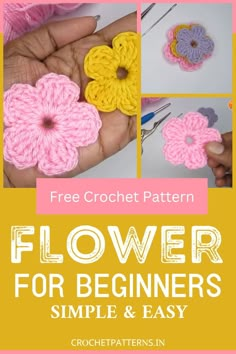 crochet flower pattern for beginners to make flowers