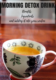 Morning Detox Drink Detox Morning Drink, Culinary Medicine, Turmeric Detox Drink, Morning Detox Drink, Wheatgrass Juice, Apple Cider Vinegar Remedies, Ginger Shots, Reduce Sugar Cravings, Turmeric Water