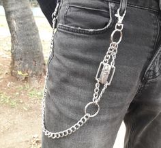 Metal Punk Rock Layered Chain Keychains For Men Women Waist Key Chain Wallet Jeans Hip-hop Pants Belt Chains Sword Pants Chain ! Material: Steel   Size: 57 CM Due to the light and screen difference, the item's color may be slightly different from the pictures. Please understand. Make sure you don't mind before you bid. Please allow 10-20mm differences due to manual measurement Estimated time of delivery will also take about 21 to 35 days. Belt Chains, Keychains For Men, Key Chain Wallet, Pants Chain, Biker Chain, Leather Guitar Strap, Pant Chains, Hip Hop Pants, Mens Keychains