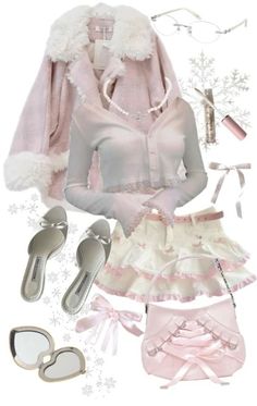 Coquette Outfits For Winter, Coquette Holiday Outfit, Coquette Outfit Ideas For School, Coquette Fits Aesthetic, Cute Winter Outfits Pink, Really Cute Outfits Winter, Coquette Must Haves, How To Dress Cute, Cute Outfits Coquette