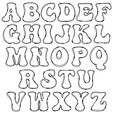 the alphabet is drawn in black and white