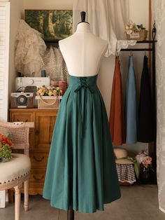 This price includes a skirt and a free KC (not for sale) only, others are not included.   	 		 			Size 			S 			M 			L 			XL 			2XL 		 		 			Waist 			66 			72 			78 			84 			90 		 		 			Full Length 			89 			90 			91 			92 			93 Green Fitted A-line Maxi Skirt, Cotton Long Skirt For Party, Green Midi Skirt Dress For Party, Cotton Full Skirt For Party, Party Full Skirt In Cotton, Fitted Green Maxi Skirt With Gathered Detail, Cottage Core Skirt, Vintage Skirt Pattern, Dream Daughter