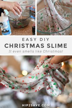 an easy diy christmas slime that is great for kids and adults to make