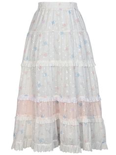 Elevate your wardrobe with this enchanting floral print white elastic waist sweet skirt. Designed to blend elegance with comfort, this skirt features a delicate floral print that adds a touch of femininity to any outfit. The elastic waistband ensures a perfect fit, providing both style and ease of wear.  Crafted from high-quality, breathable fabric, this skirt is perfect for a variety of occasions, from casual outings to more formal events. Its versatile design allows you to pair it with your fa Styling Clothes, Steampunk Fashion Male, Gothic Skirts, Peter Pan Collar Blouse, Outfits With Hats, Fleece Coat, Asymmetrical Design, Steampunk Fashion, Lolita Dress