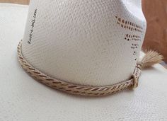 Horsehair hatband, Elegant WHITE-Cinnamon trim, horsehair hatband, 2 strand braid with Side tassels, horsehair Cowboy hatband, Soft Colored by Knotatail on Etsy White Country Hat With Flat Crown, White Flat Crown Country Hat, White Flat Crown Hat For Country Events, Elegant White Hat Band For Western-themed Events, Custom White Hat Bands For Rodeo, Braided Western Hat Bands, White Country Style Hat Bands For Rodeo, White Flat Crown Hat Bands For Beach, Elegant White Hat Bands For Rodeo