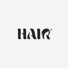 the word hair written in black on a white background