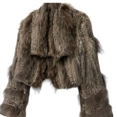 Genuine 75% Rabbit Fur And 25% Raccoon Fur, Silky Soft Texture. Center Back Length Measures 16”. Size L. 1 Hidden Hook And Eye Closure. New, Never Worn. Rabbit Fur Jacket, Love Token, Rabbit Fur, Fur Jacket, Golden Age, Soft Textures, Jackets & Coats, Jackets For Women, Grey