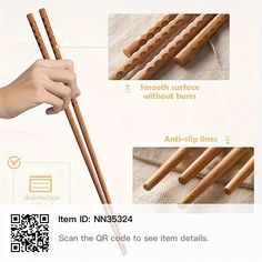 the instructions for making wooden chopsticks are shown