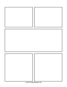 the four paneled paper is shown in black and white, as well as an outline for