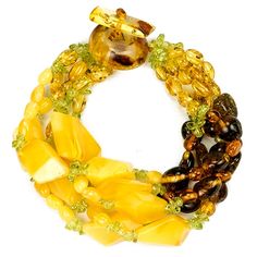 "Amber Blend" Multi-Colored Amber Bracelet 7.5" the Polish Art Centre Gdansk Poland, Polish Art, Natural Gemstone Necklace, Art Centre, Amber Bracelet, Amber Necklace, Gdansk, Amber Jewelry, Strand Bracelet