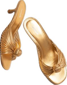 Comfortable Sandals, Party Shoes, Metallic Leather, Elevate Your Look, Mule, Gold Metal, Sandals, Heels, Leather