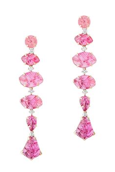 G-One Rubilite Diamond Earrings – Marissa Collections Marissa Collections, Pink Sale, Mixed Metal Jewelry, Symbolic Jewelry, Scarf Headband, Colored Gems, Work Jewelry, August Birth Stone, Travel Jewelry